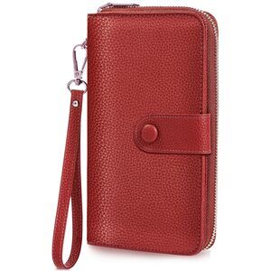 4276 Wristlet Wallets RFID Blocking, Large Capacity Long Wallet Leather